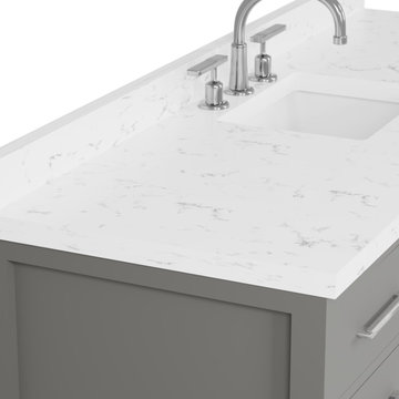 Caroline Avenue 60'' Grey Bathroom Vanity
