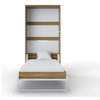 CONTEMPO Vertical  Murphy bed, Twin Size, Country Oak/White