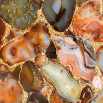 Cezanne Agate Slab with hand-applied gold leaf