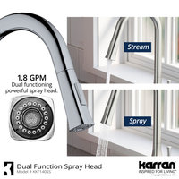 Karran KKF140 1-Handle Pull-Down Sprayer Kitchen Faucet, Stainless Steel