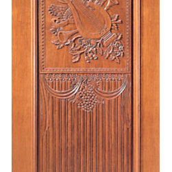 Single Door, Hand Carved One Panel in Mahogany - Front Doors