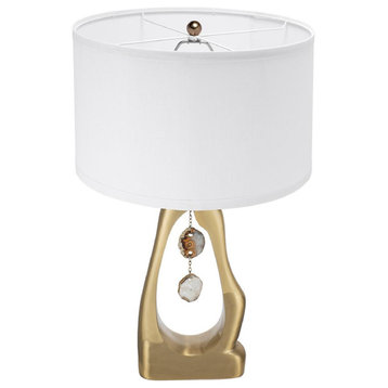 Geode 1 Light Table Lamp, Gold and White