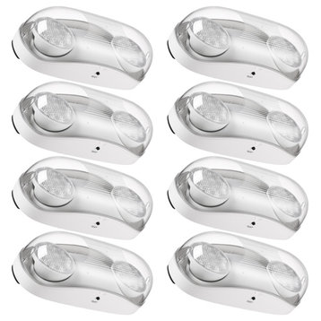 8-Pack LED Wet Location Outdoor Emergency Light With Battery Backup, UL Listed