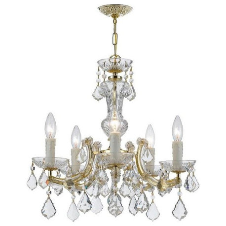 Maria Theresa 5 Light Gold Mini-Chandelier