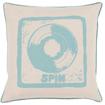 Mike Farrell Spin Pillow with Down Insert, 22"x22"x5"