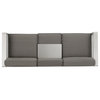 5-Piece Crested Bay Outdoor Aluminum Sofa Set With Khaki Cushions