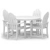 5-Pc Classic Adirondack Dining Set in White