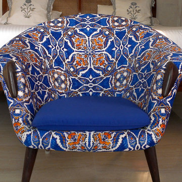 UL06 Blue Velvet Upholstery Fabric