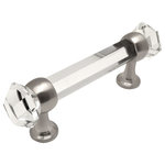 Cosmas - Cosmas 6393SN-C Satin Nickel With Clear Glass Cabinet Pull, Single - Manufacturer: Cosmas