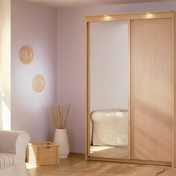 Baikal Solid and Mirror Sliding Doors Wide Wardrobe