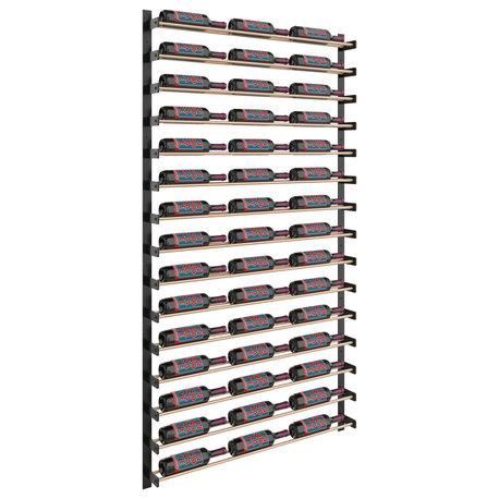 Evolution Wine Wall 75 Bottle Rack Kit, Matte Black/Golden Bronze, 41” (3 Bottles) Wide, Single-Bottle Depth