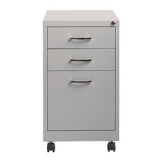 Space Solutions 19" 3-Drawer Home Office Mobile Pedestal File Platinum/Silver