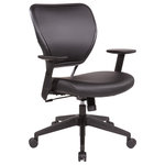 Office Star Products - Antimicrobial Task Chair With Adjustable Arms and Nylon Base, Dillon Black - Sometimes simple is better and the 5500 basic design is an excellent example of simplicity at its best. It has an open grid back that conforms to your back for passive ergonomic support. Also features 2-to-1 synchro tilt, pneumatic seat height adjustment and angled adjustable arms. GreenGuard Indoor Air Quality Certified.