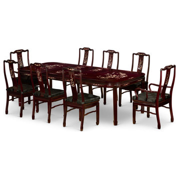 96in Dark Cherry Rosewood Oriental Dining Set with FREE Inside Delivery