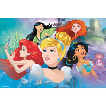 Disney Princess Gaze Poster, Premium Unframed