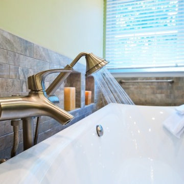 Contemporary Vienna, Virginia Bath Touts Stylish Free Standing Tub