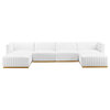 Conjure Channel Tufted Velvet 6-Piece Sectional, Gold White