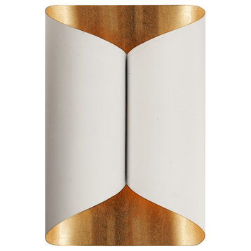Selfoss Sconce in Plaster White with Brass Interior