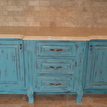 Spanish Flare - Turquoise Cabinetry