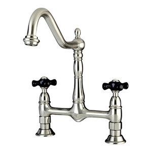 French Country Widespread Kitchen Faucet, Polished Chrome - Traditional ...