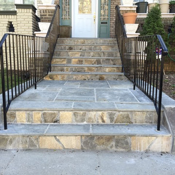 Flagstone Walkway in Washington DC with Rails, 16th St Heights NW