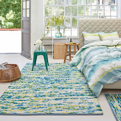 Reflection Rugs 1431 08 by Esprit in Blue and Yellow - Rugs