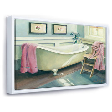 Designart Cottage Oldfashioned Bathroom I Bathroom Canvas Art, White, 46x36