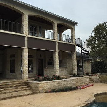 Motorized patio shades