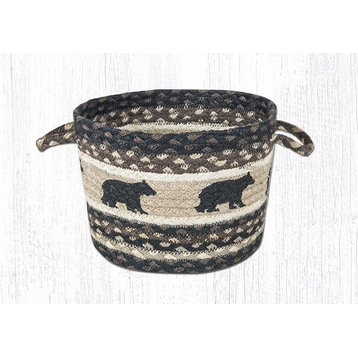 Earth Rugs UBP-313 Black Bear Printed Utility Basket 9" x 7"