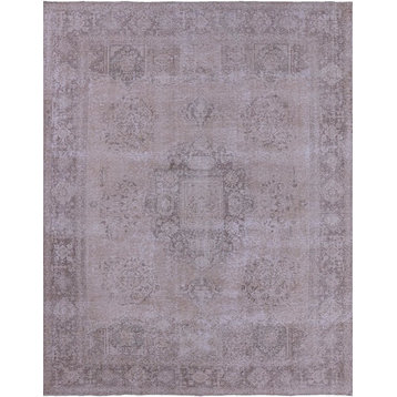 Persian Hand Knotted Wool Vintage White Wash Area Rug 9' 7" X 12' 4" - Q2591