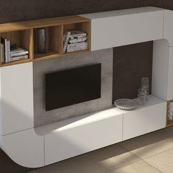 Modern Wall Unit Velvet 122 by Artigian Mobili, Italy - $3,695.00 - Entertainment Centers And Tv Stands