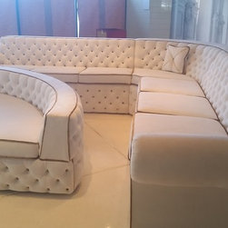 Grand white diamond tufted sectional - Products