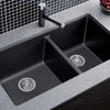 Blanco 441128 18"x33" Granite Double Undermount Kitchen Sink, Anthracite