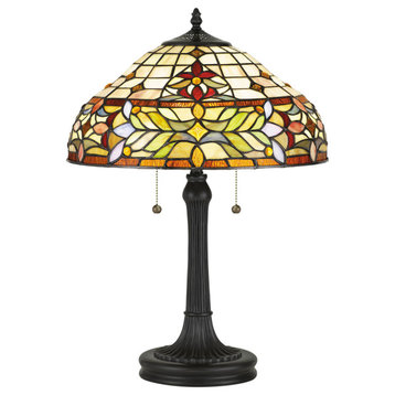 Luxury Natural Tiffany Table Lamp, Vintage Bronze, UQL7038