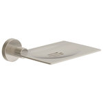 Symmons Industries - Dia Wall Mounted Soap Dish, Satin Nickel - The Dia collection's contemporary design and budget friendly cost make it an appealing choice for any modern bathroom. This attractive bathroom soap dish conveniently holds bar soap and prevents pooling with three drainage ports on the bottom. With durable metal construction, this bathroom soap dish includes wall mounting supplies for a simple installation. Like all Symmons products, this Dia Wall Mounted Soap Dish is backed by a limited lifetime consumer warranty and 10 year commercial warranty.