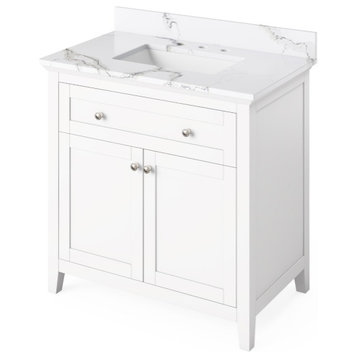 Jeffrey Alexander Chatham 36" White Single Sink Vanity With Quartz Top