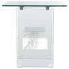 Leya Accent Table Glass/Faux White Marble Shelf