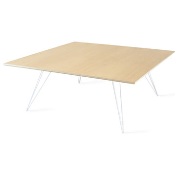 Williams Square Coffee Table - White, Large, Maple