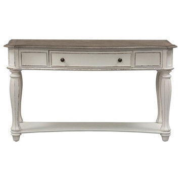 Pemberly Row Traditional Wood Sofa Table in White