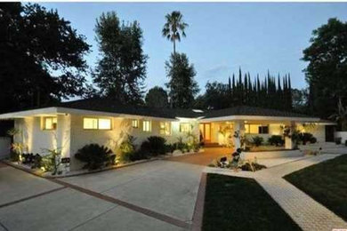 Mid Century in Encino - rear and front development