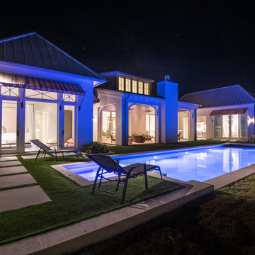 Night time pool