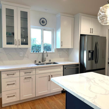 White and Blue Modern Kitchen