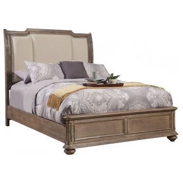 Bowery Hill California King Wood Sleigh Bed in French Truffle