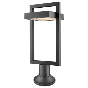 Luttrel Collection 1 Light Outdoor Pier Mounted Fixture in Black Finish