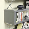 Furniture of America Sheena Contemporary Wood 4-Shelf Bookcase in Glossy Gray