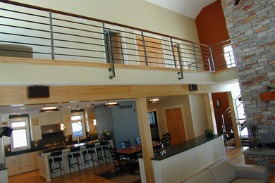 Living room - contemporary living room idea in Milwaukee