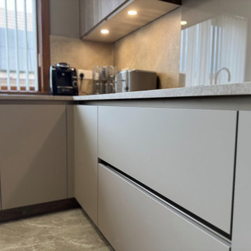 Modern Sand and Wood Kitchen in Fraserburgh