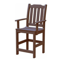 Highwood - Lehigh Counter Height Outdoor Armchair - AD-CHCL2, Weathered Acorn - Outdoor Bar Stools And Counter Stools