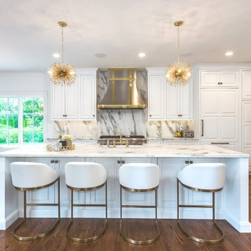 White + Brass Fashion-Forward Kitchen