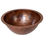 AmbienteHomeDecor - 17" Round Hammered Copper Bathroom Sink, 18 Gauge - Our beautiful 17x7" Round Hammered Copper Bathroom Sink makes the perfect addition to your bathroom decor! This sink is beautifully handcrafted by Mexican artisans from 18 gauge certified pure copper (99% copper, 1% zinc, lead free). It features a 1" flat lip and a 1.5" drain opening (drain not included). It installs easily, either by drop-in or undermount. Additionally, copper is naturally more antibacterial and antimicrobial than other metals. We are confident this sink will add tremendous style and value to your home decor!